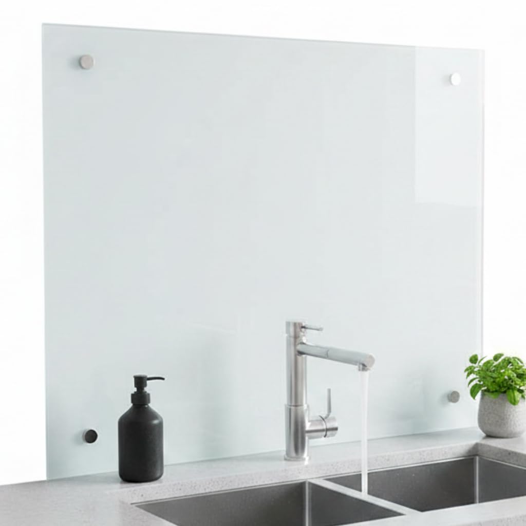 Mucola Küchenrückwand Glas Spritzschutz Sicherheitsglas 70x50 cm Schwarz