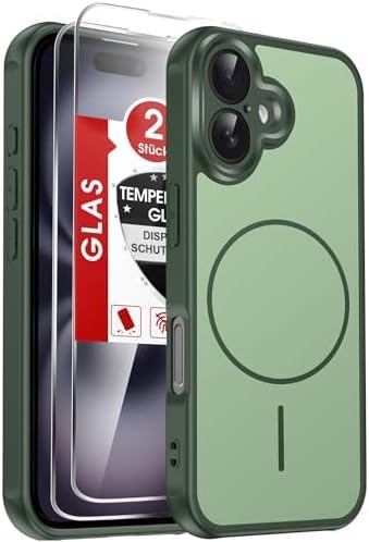 LeYi für Samsung Galaxy A06 4G Hülle für Magsafe mit 2X Panzerglas-Schwarz