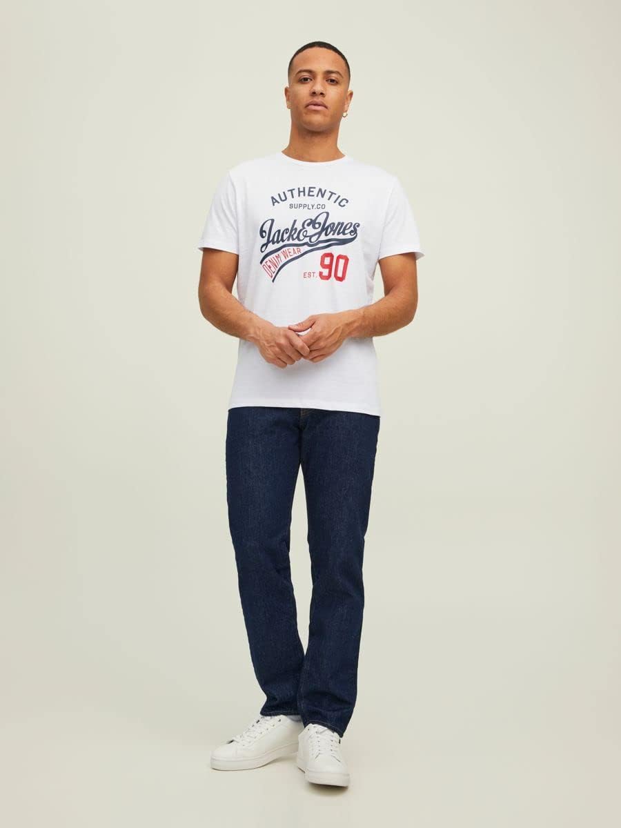 JACK & JONES Herren T-Shirt 3er Pack – Baumwolle, Rundhals, Kurzarm, mit Print – Bequeme Freizeitshirts im modernen Design
