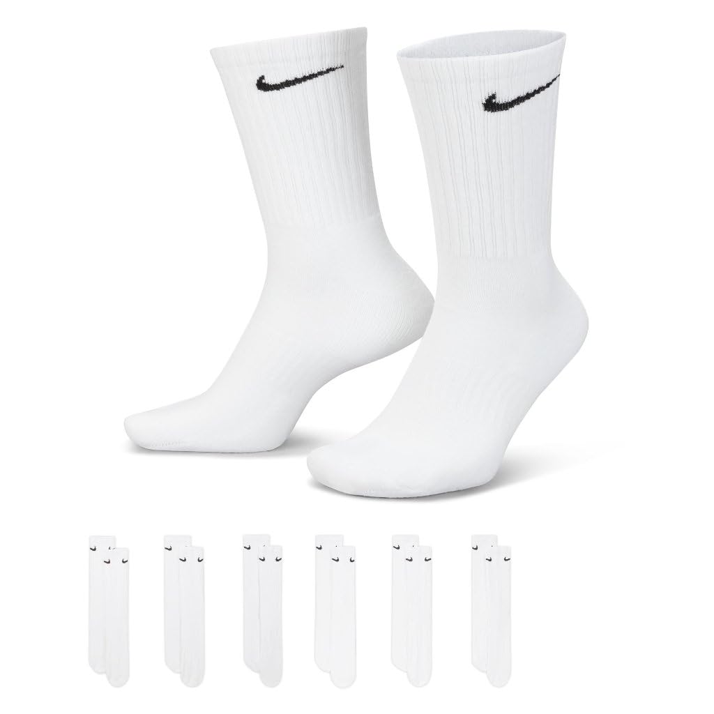 NIKE 6 Paar Socken Herren Damen Weiß Tennissocken Sparset SX7664