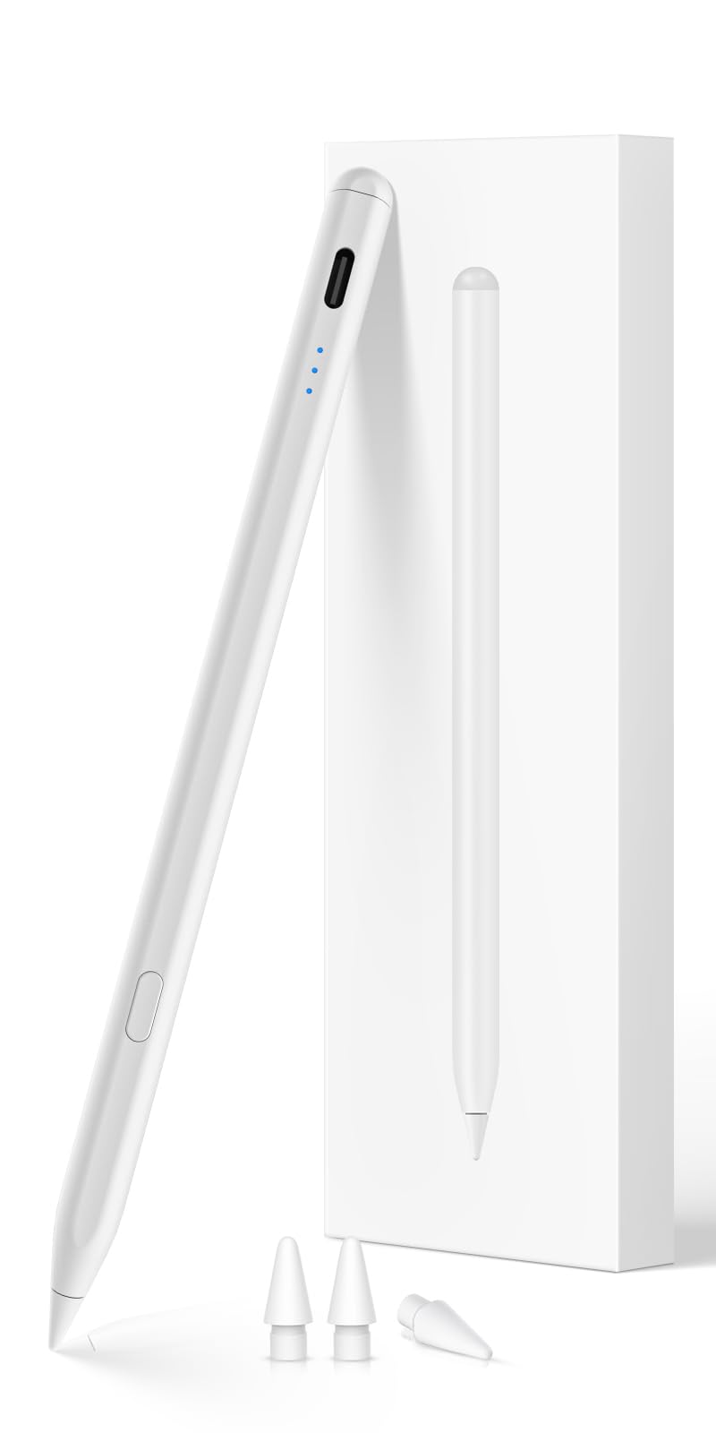 Stylus Stift für iPad 2018-2026 mit USB-C Schnellladeleistung, Palm Rejection und Neigungssensitivität Pencil für iPad 11/10/9/8/7/6/A16, Mini 7/6/5, Air M4/3/2 11"/13"/5/4/3, Pro M5/M4 13"/12.9″/11″