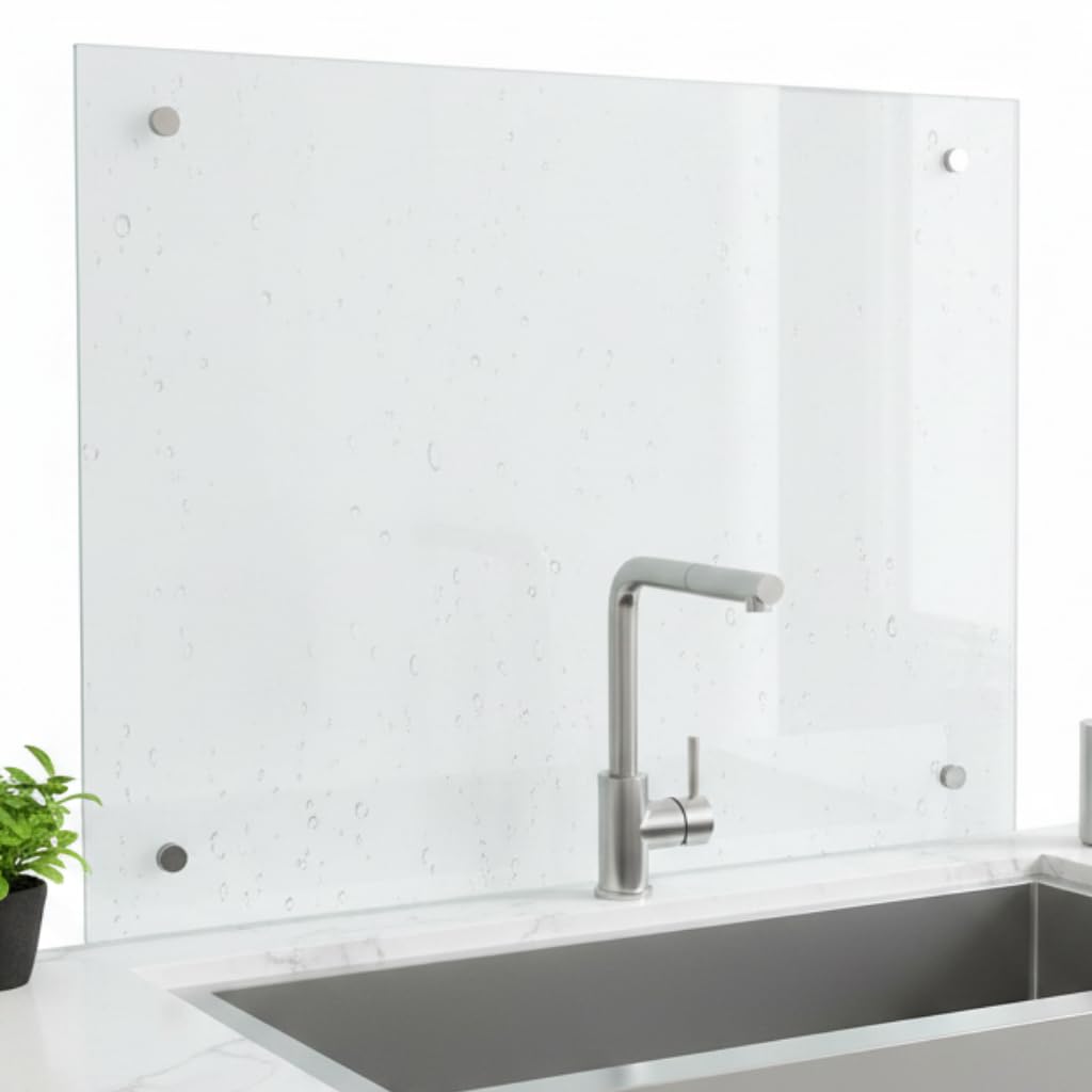 Mucola Küchenrückwand Glas Spritzschutz Sicherheitsglas 70x50 cm Schwarz