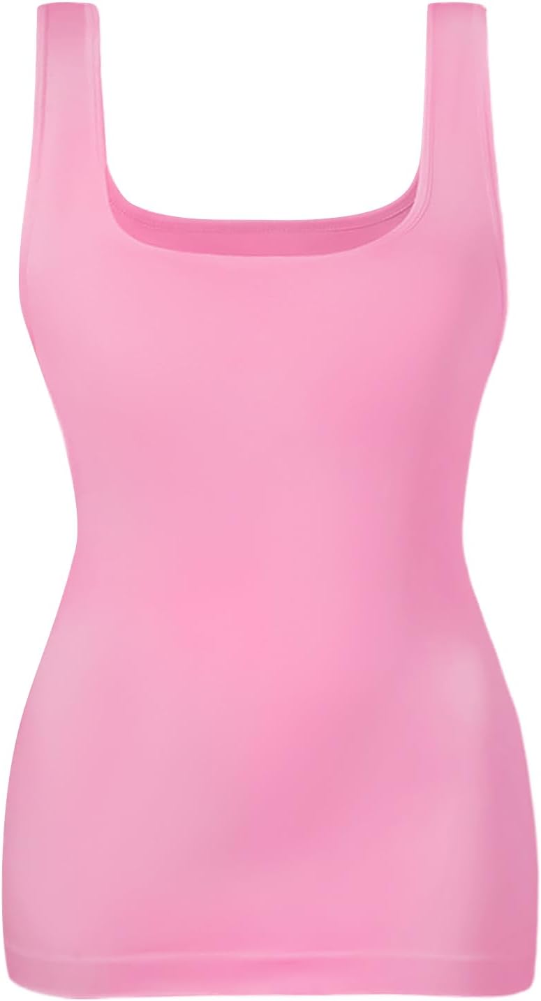 EUYZOU Women's Tummy Control Shapewear Tank Tops Seamless Square Neck Compression Tops Slimming Body Shaper Camisole