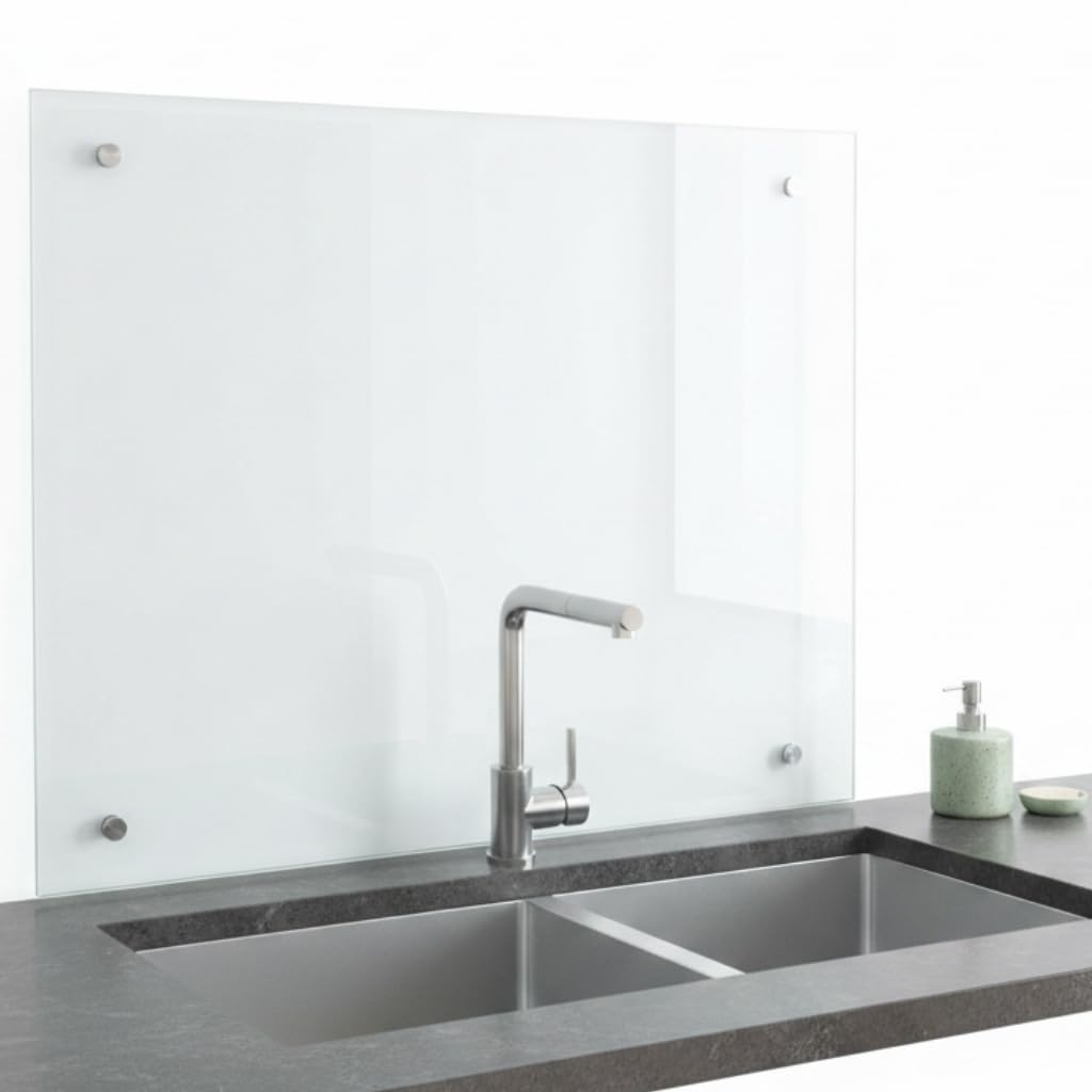 Mucola Küchenrückwand Glas Spritzschutz Sicherheitsglas 70x50 cm Schwarz