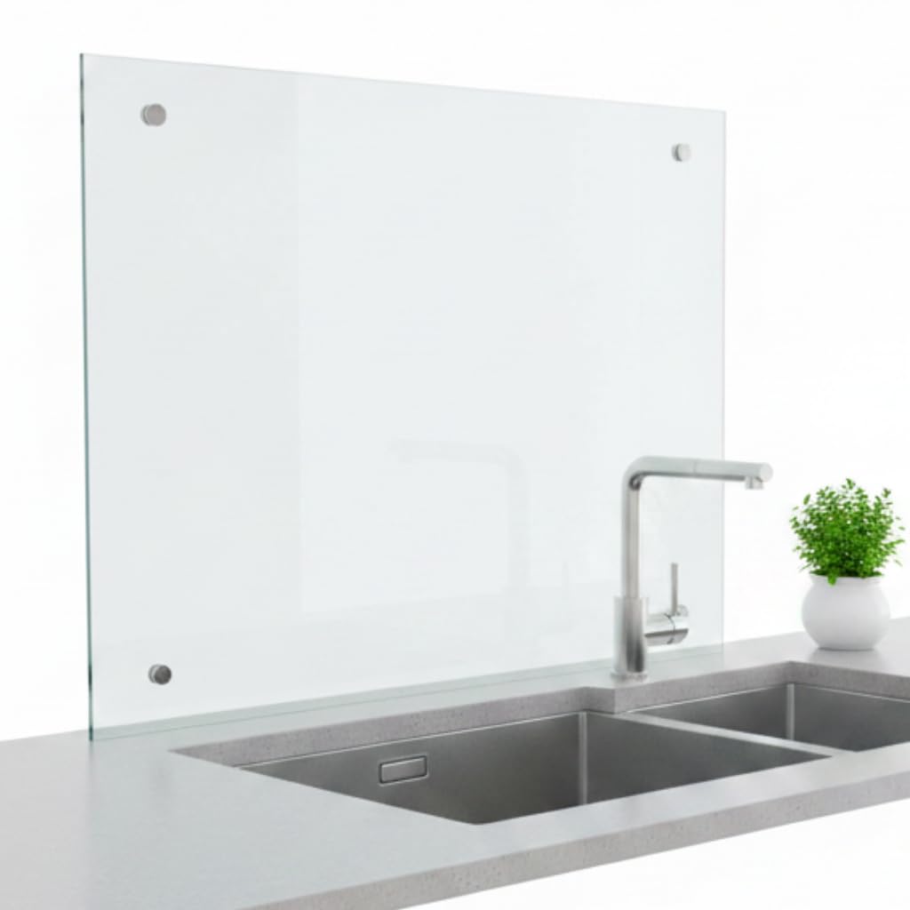 Mucola Küchenrückwand Glas Spritzschutz Sicherheitsglas 70x50 cm Schwarz