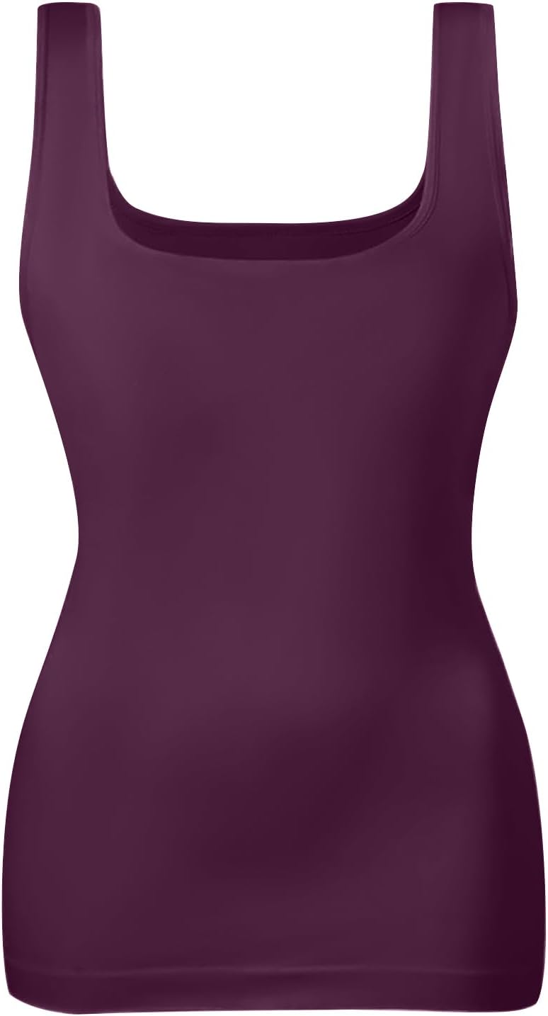 EUYZOU Women's Tummy Control Shapewear Tank Tops Seamless Square Neck Compression Tops Slimming Body Shaper Camisole