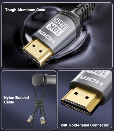 Sniokco 10K 8K 4K HDMI 2.1 Kabel 7.62Meter Zertifiziert 48Gbps High Speed