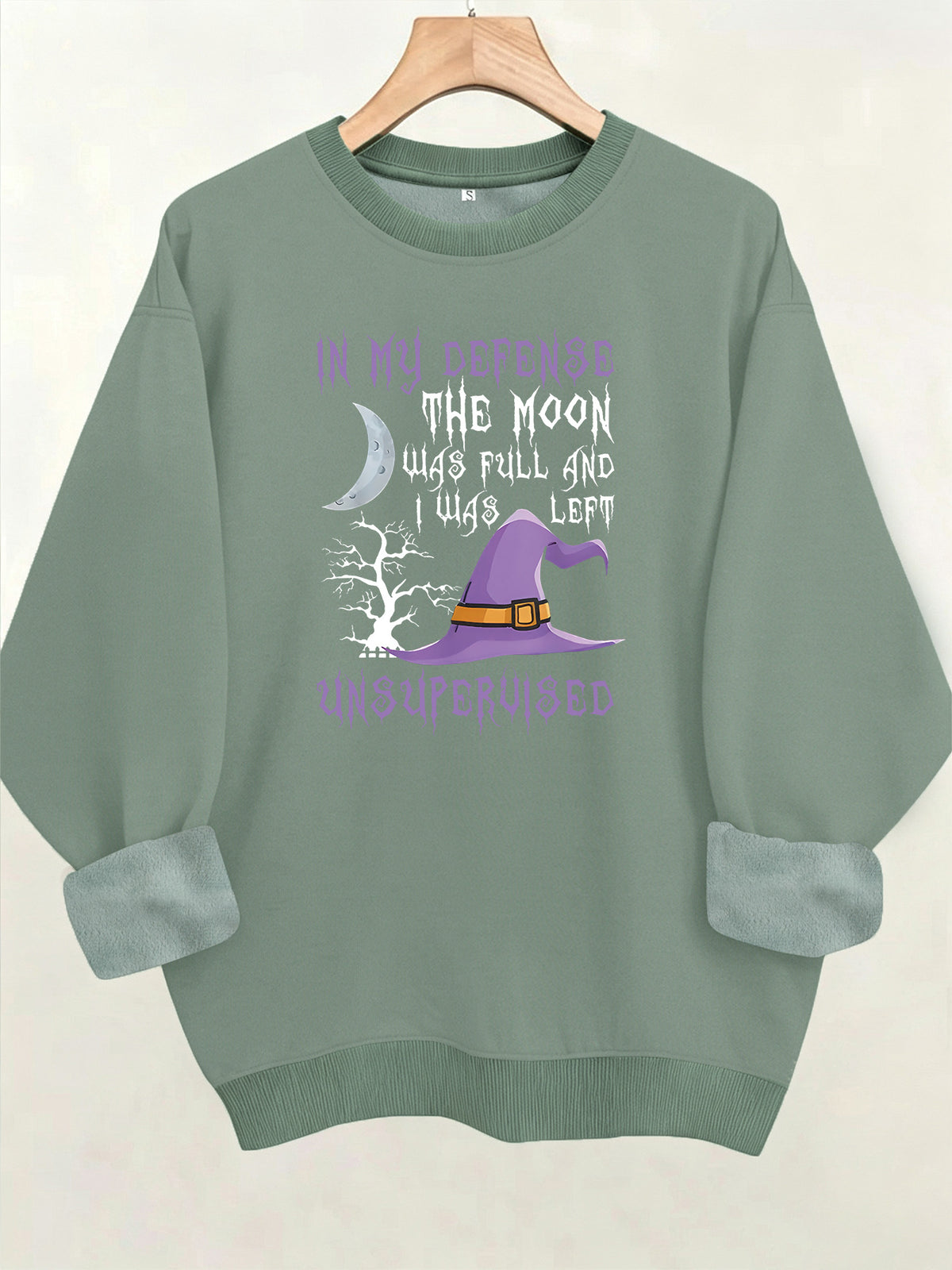 Round neck fleece hoodie
