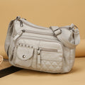 Womens Multi-compartment Soft Leather Crossbody Bag