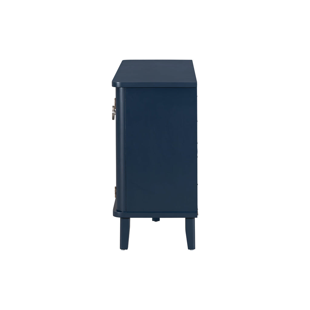 Simple and Atmospheric Solid Wood Veneer Fraxinus Mandschuric Cabinet With Three Acacia Solid Doors,Adjustable, Suitable