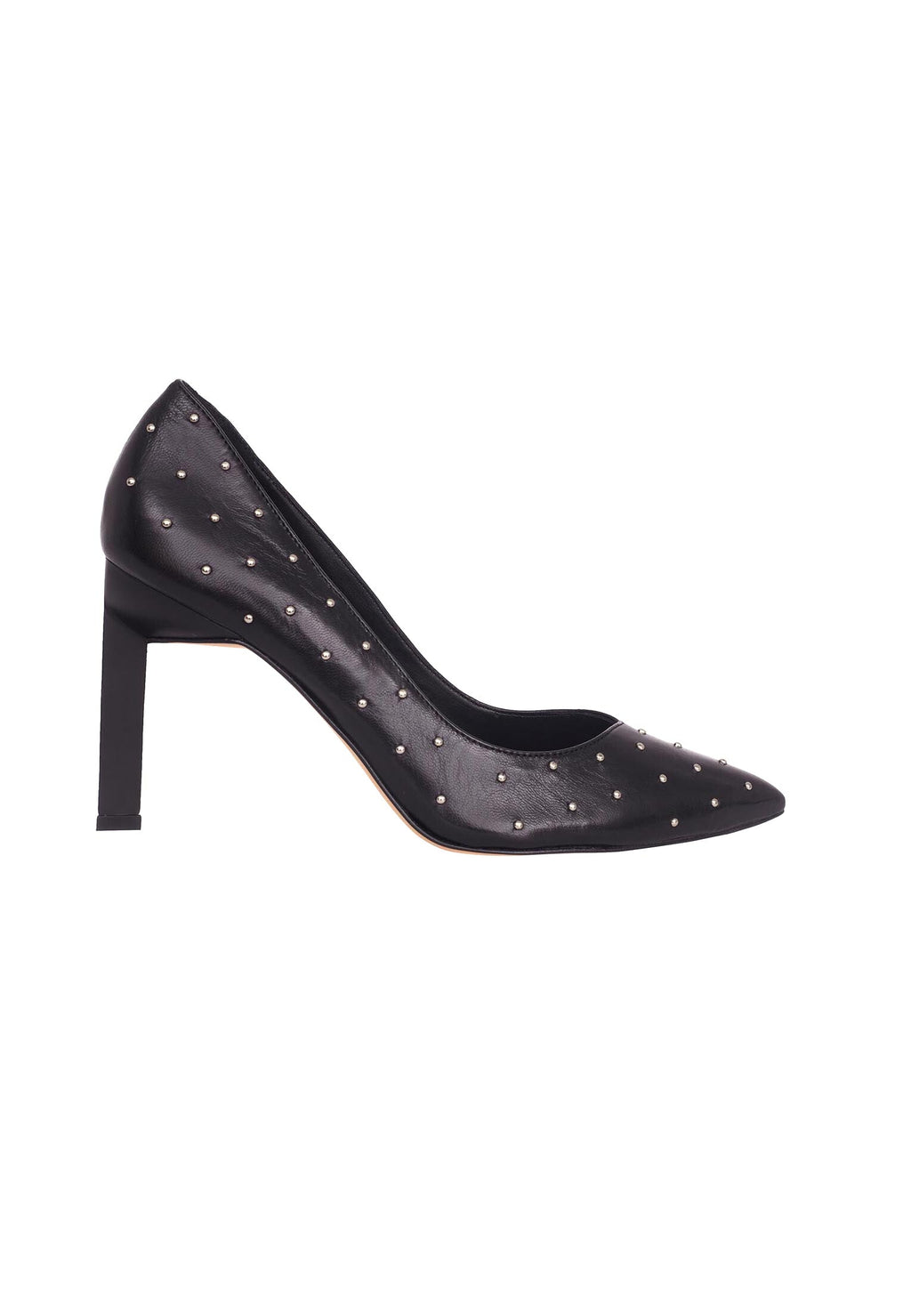 Callisia Black Studded Leather Pumps – 9.5cm Slim Heel