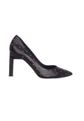 Callisia Black Studded Leather Pumps – 9.5cm Slim Heel