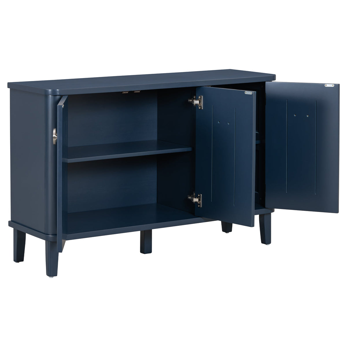 Simple and Atmospheric Solid Wood Veneer Fraxinus Mandschuric Cabinet With Three Acacia Solid Doors,Adjustable, Suitable