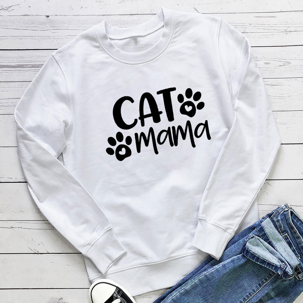 Cat Mama lettering cat print