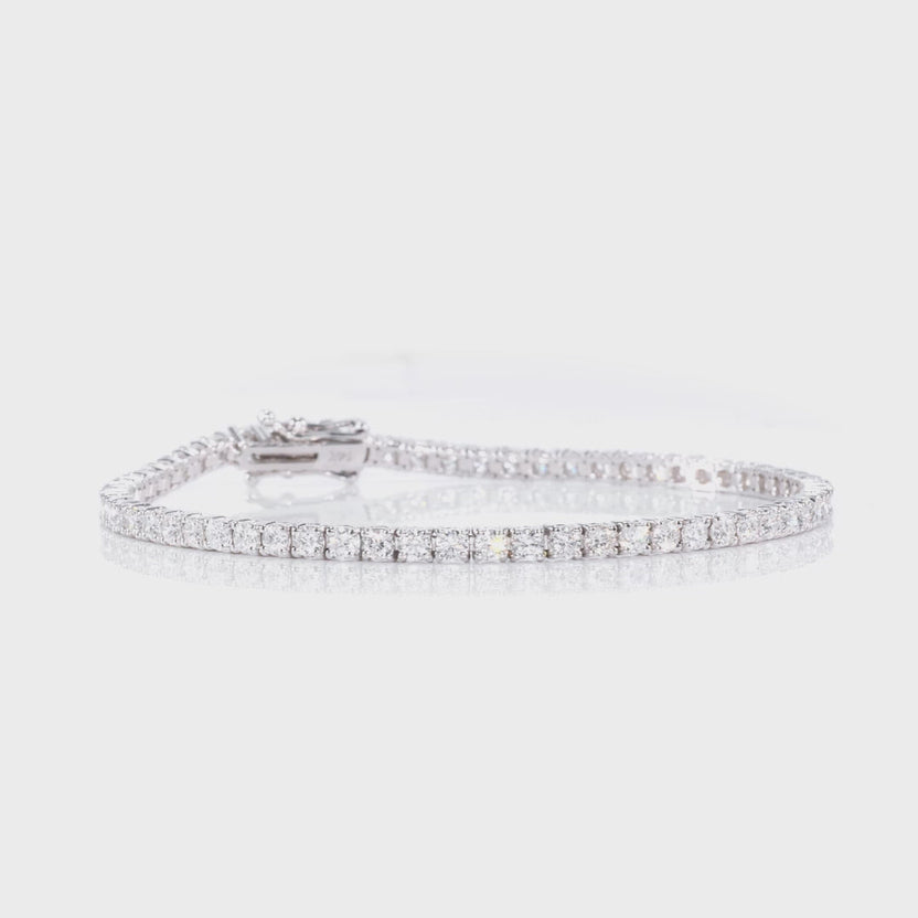 6.00 CTW AGI Certified Lab-Grown Diamond Tennis Bracelet in 14K Yellow or White Gold | G/vs Clarity