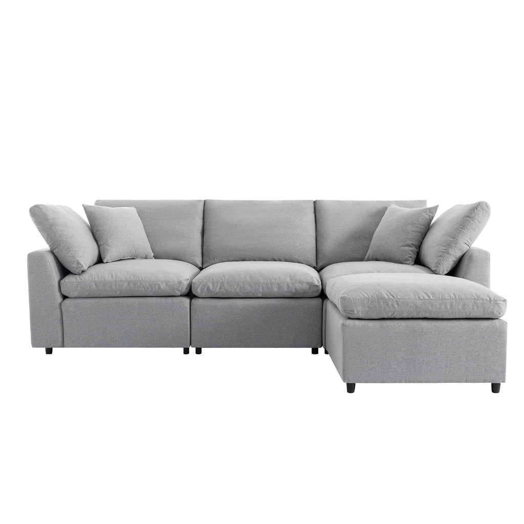 Down Filled Upholstery Convertible Sectional Sofa, L Shaped Couch With Reversible Chaise