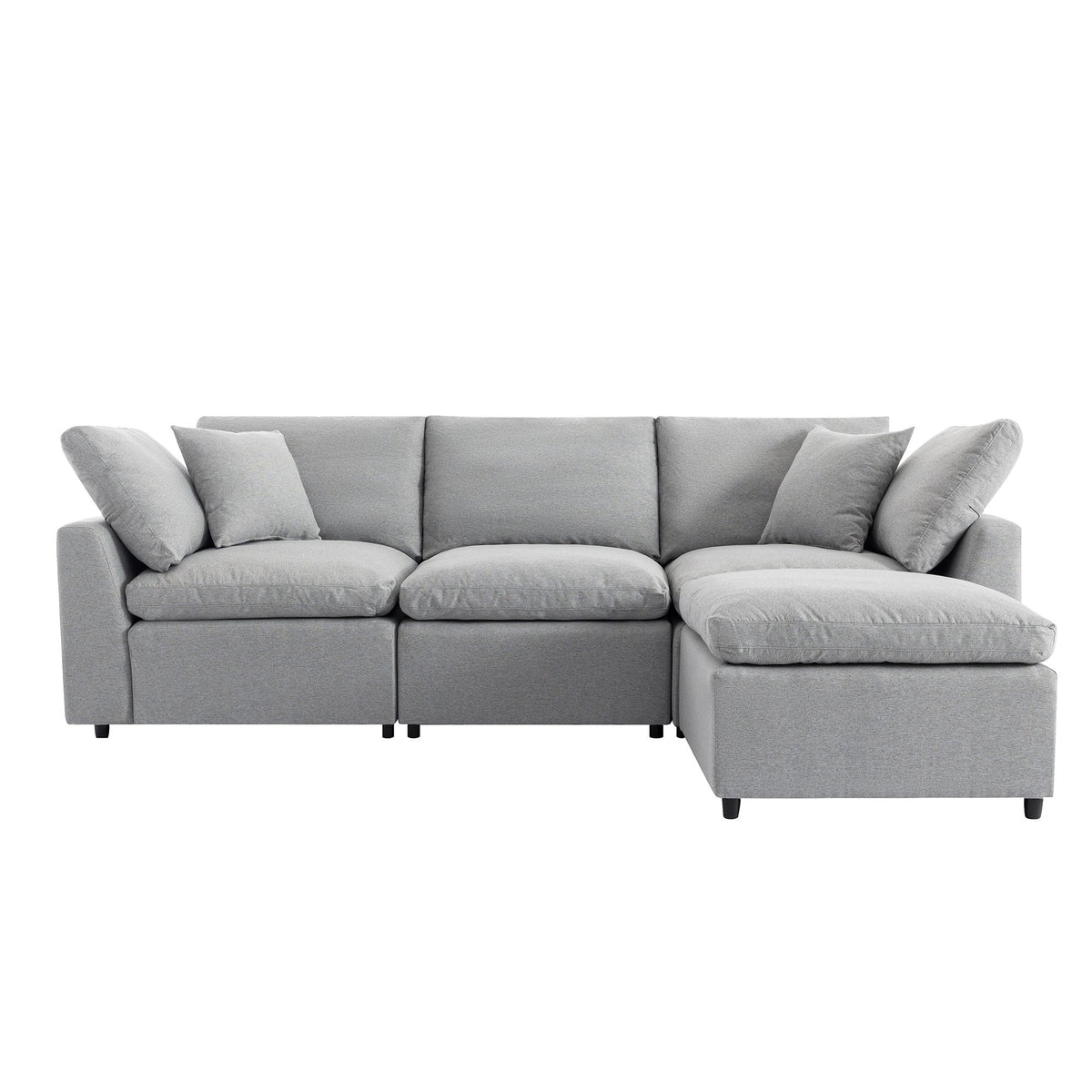 Down Filled Upholstery Convertible Sectional Sofa, L Shaped Couch With Reversible Chaise
