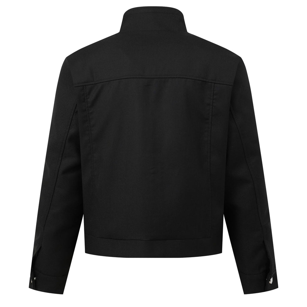 Men's Techwear Zipper Closure Stand Collar Oversized Paneled Cut Workwear Jacket