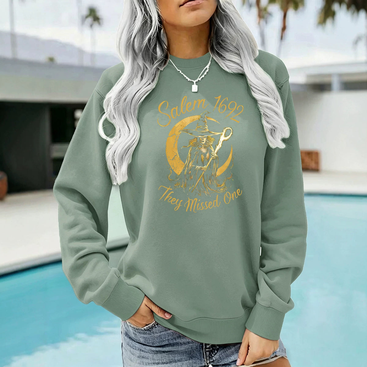 Sudadera de felpa con capucha y cuello redondo estampada