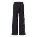 Street Side Cursive Letter Print Distressed Wash Elastic Waist Wide Leg Sweatpants