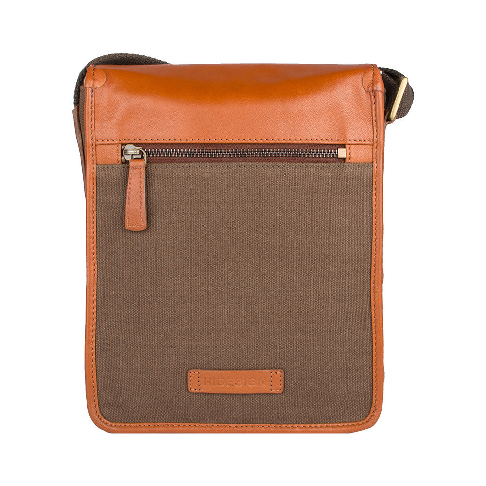 Aiden Genuine Leather and Canvas Mini Crossbody Men/Women Messenger Bag/Travel Bag / 10.5" iPad Bag