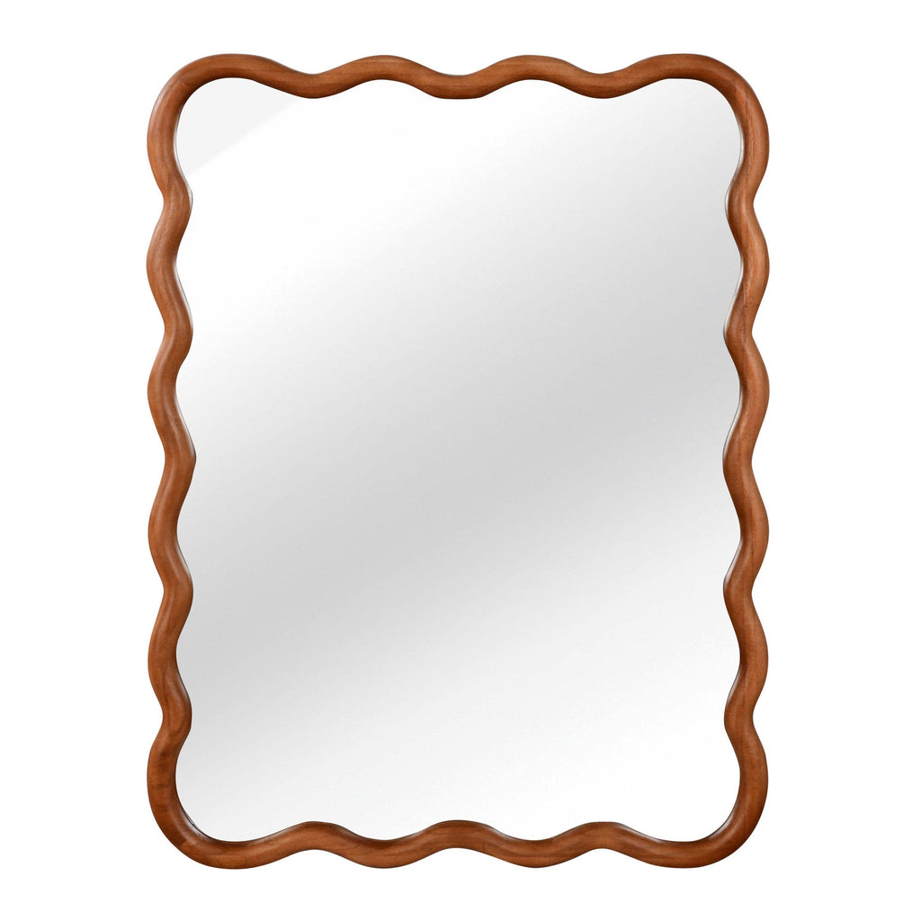 30'x40' Wavy Rectangle Solid Wood Frame Decorative Mirror,For Bedroom, Bathroom, Living Room, Entryway