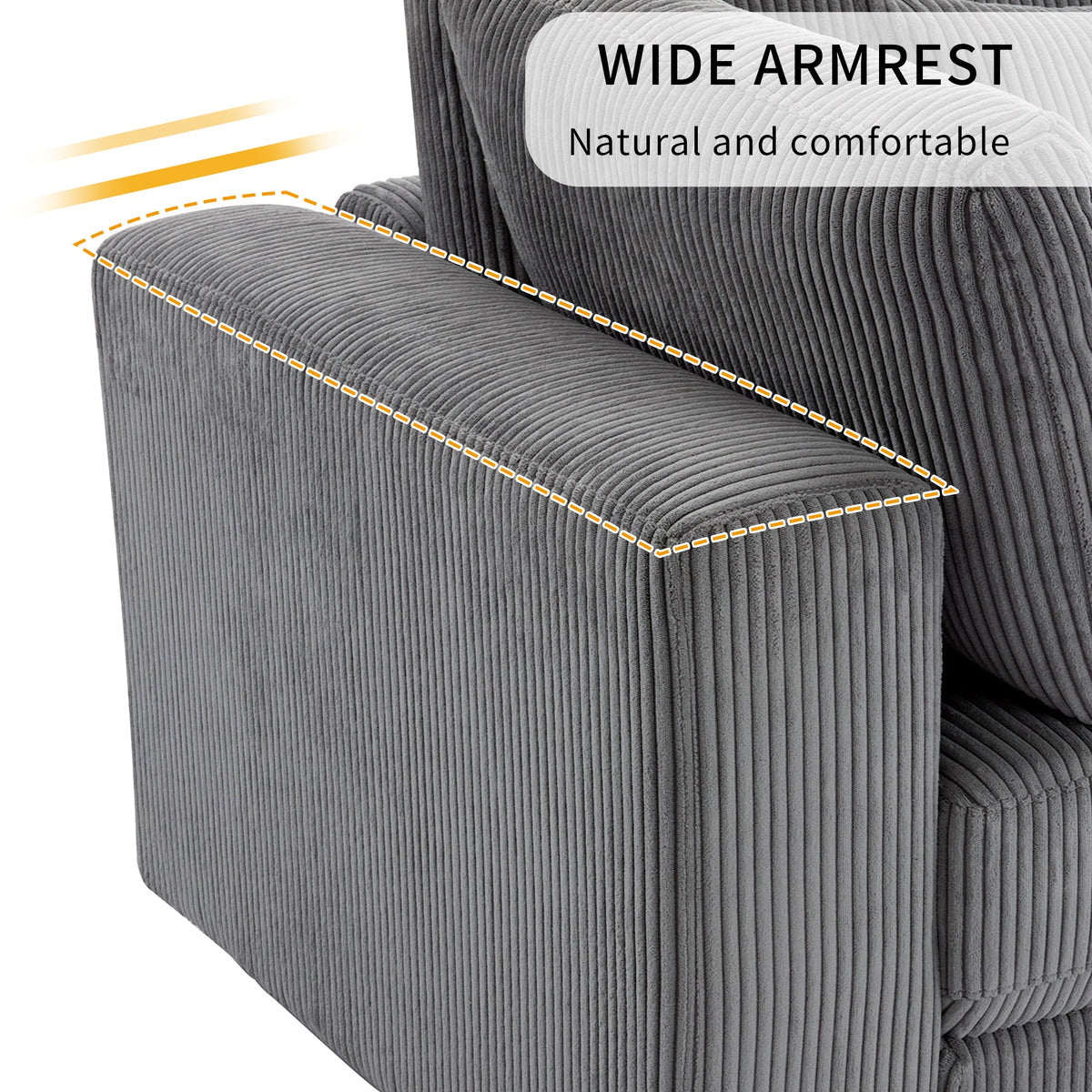 105'' 3 Seater Sofa With Removable Back Cushions and 5 Pillows , for Living Room, Apartment, Spacious Space