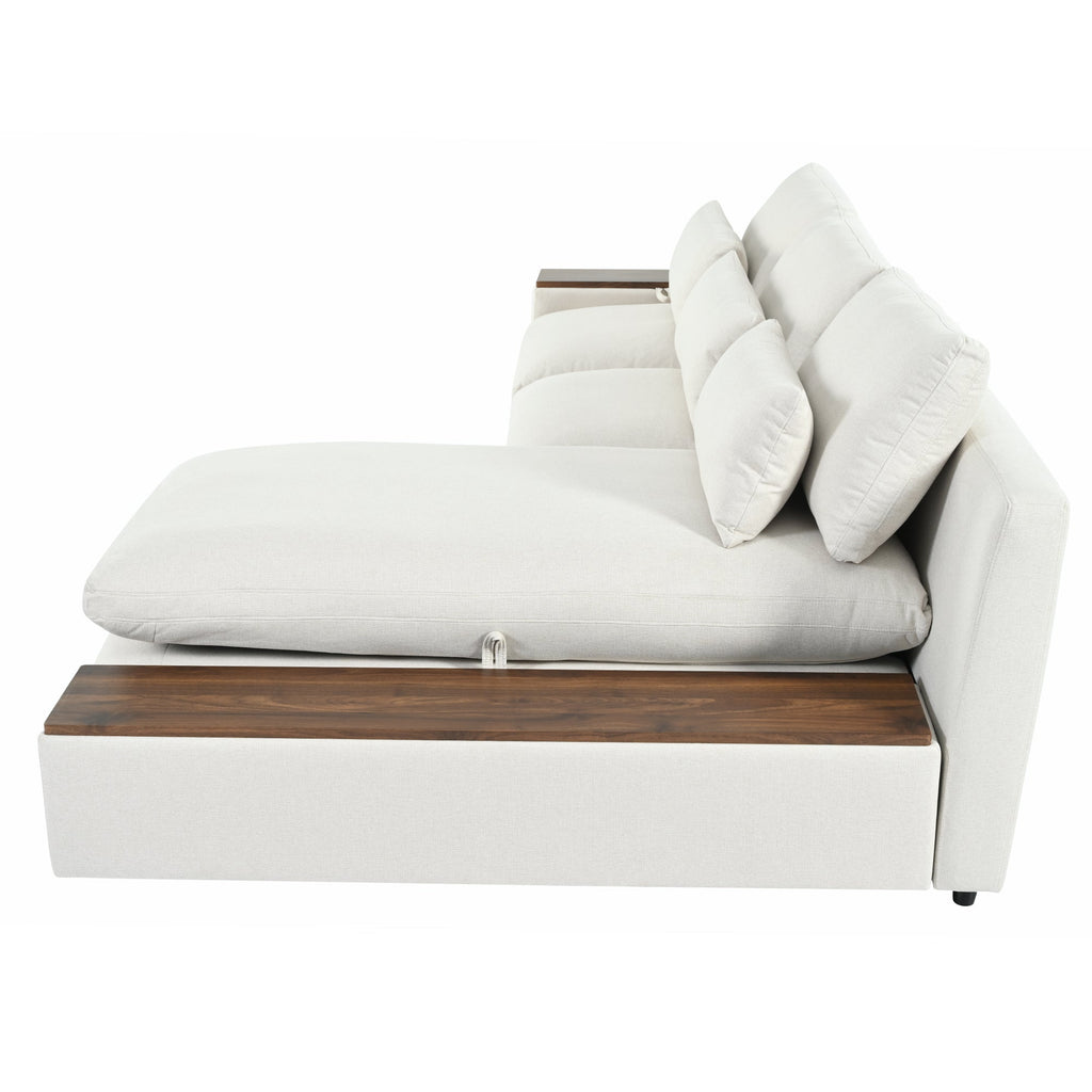 Sofá modular en forma de L con cojines de respaldo extraíbles, 3 almohadas y 2 espacios de almacenamiento, adecuado para salas de estar, ofi