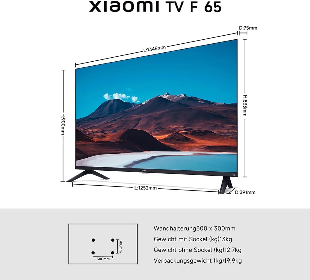 Xiaomi TV F 65 Zoll 2025, 4K UHD, Smart TV, Fire OS8, HDR10, L65MB-FAEU