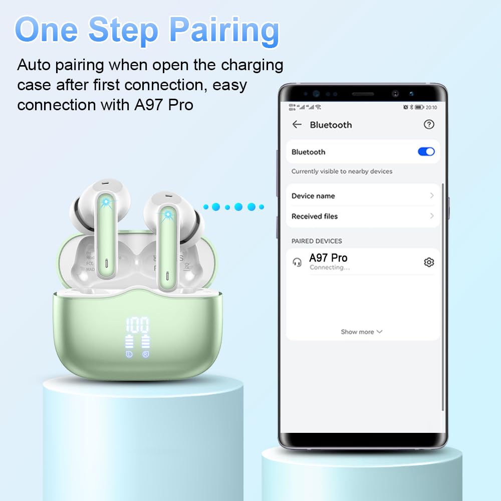 Bluetooth Kopfhörer, Kopfhörer Kabellos Bluetooth 5.4, Tiefer Bass Ohrhörer