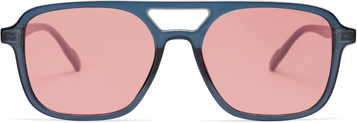 SOJOS Retro Aviator Sunglasses Womens Mens,Trendy Rectangle Shades SJ2202