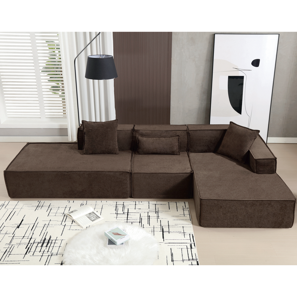 Modular Combination Living Room Sofa Set, Modern Minimalist Sofa, Free Installation Sofa, L-Shaped, Italian Minimalist T