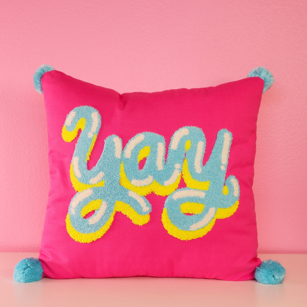 Square Hook Pillow - Yay