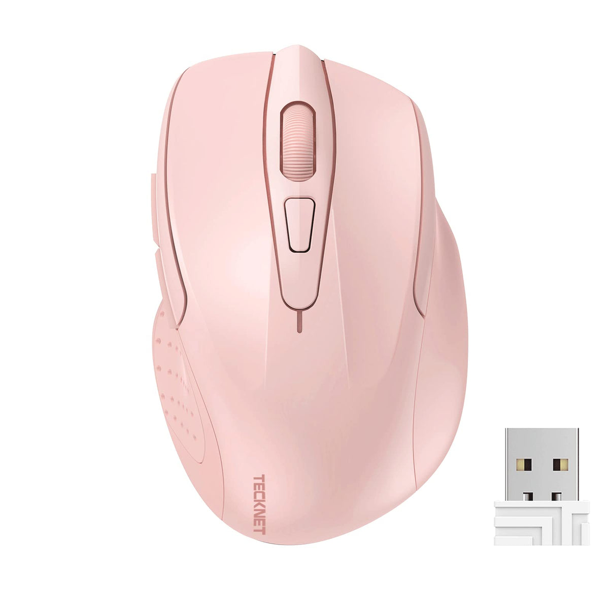 TECKNET Kabellose Maus, 2,4 GHz optische Funkmaus mit USB-Empfänger, Grau