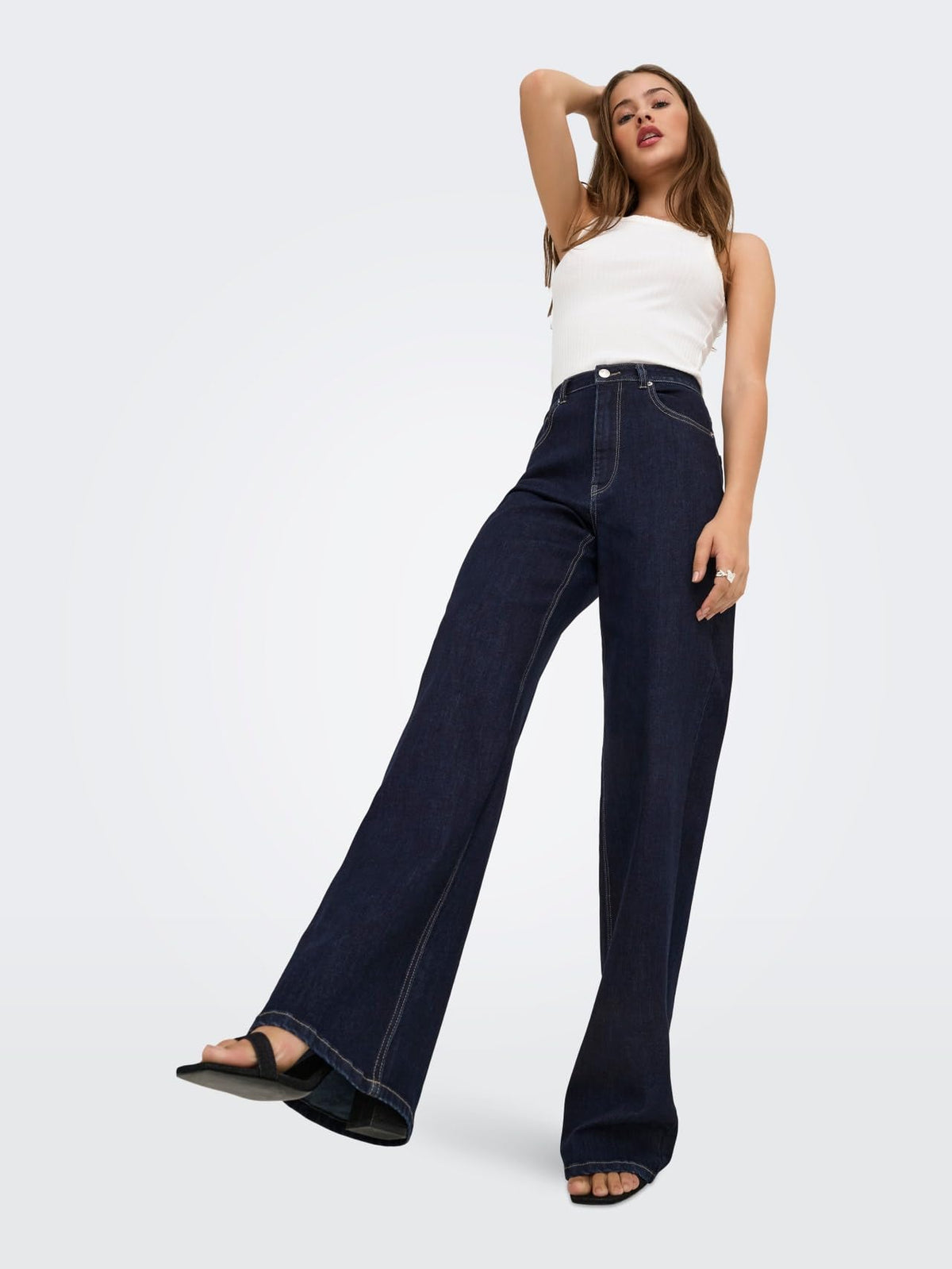 ONLY Damen Jeans Mit Weitem Bein Only Female Jeans mit Weitem Bein Onljuicy-wauw Hohe Taille Weiter Beinschnitt Jeans