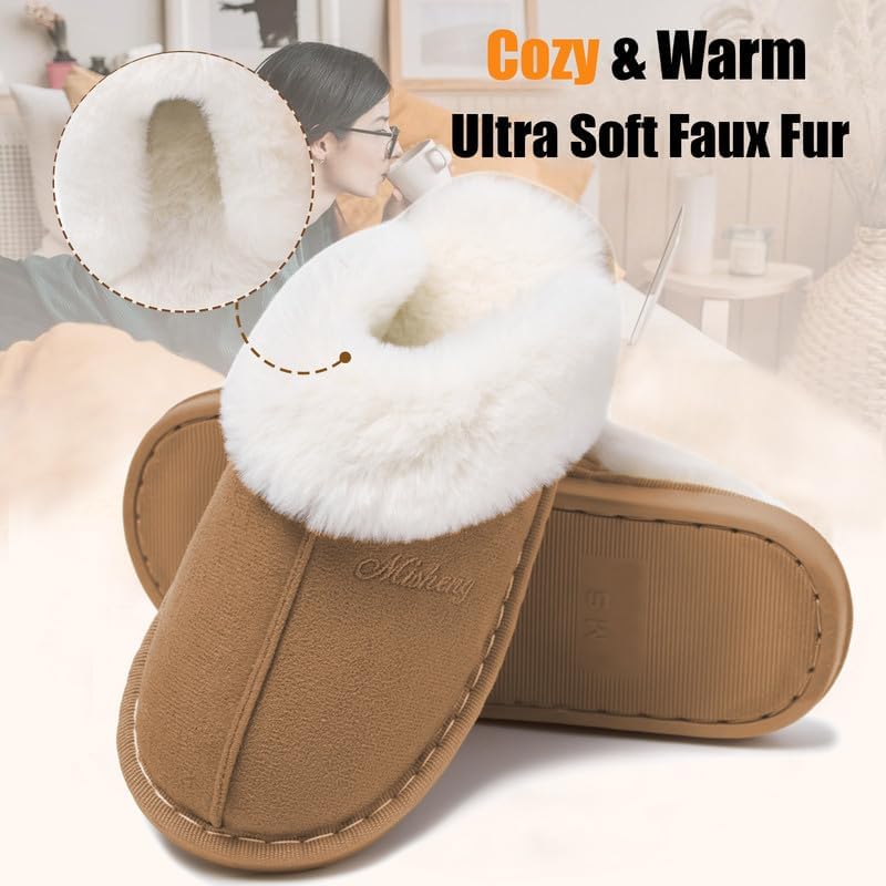 Misolin Damen Herren Hausschuhe Winter Warme Pantoffeln mit Memory-Schaum
