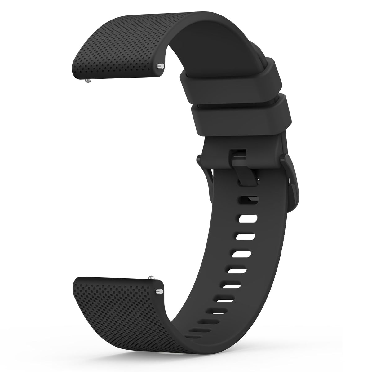 Wanme 20mm Bracelet de Montre en Silicone, Souple Bracelet de Replacement en Dégagement Rapide avec Boucle en Même Couleur Homme Femme 20mm, Starlight