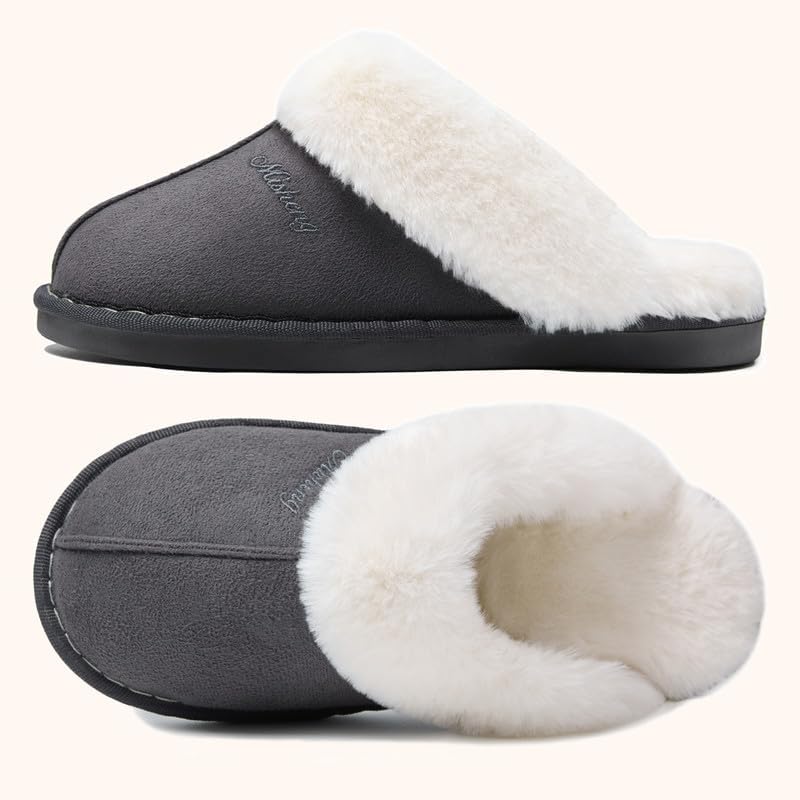 Misolin Damen Herren Hausschuhe Winter Warme Pantoffeln mit Memory-Schaum