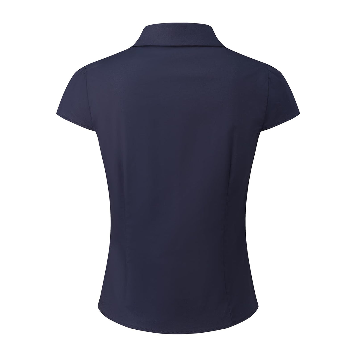 Damen Y2K Kurzarm-Bluse mit Knopfleiste, körperbetont und mit Kragen