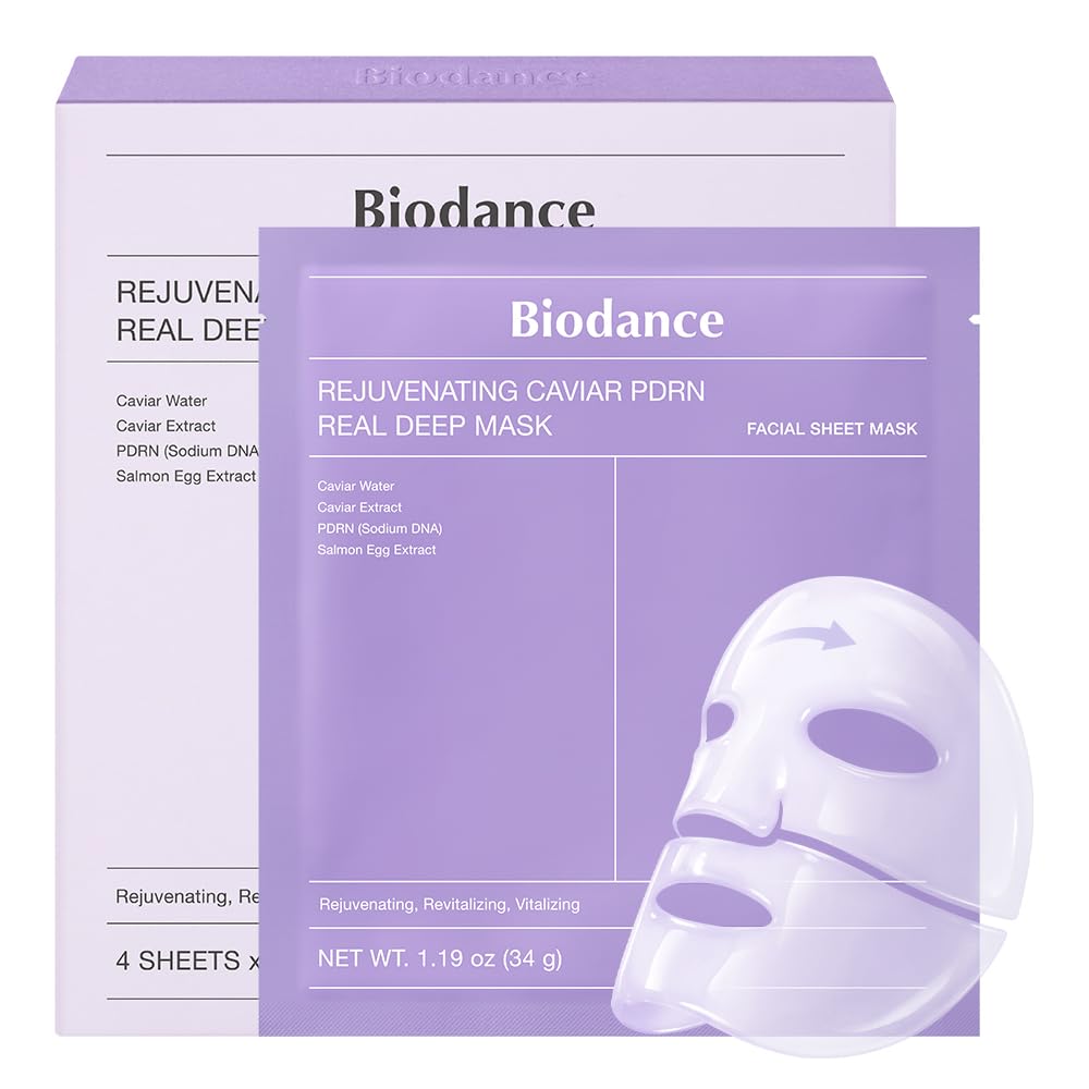 BIODANCE Refreshing Sea Kelp Real Deep Mask, Hydrogel Mask, Calming, Oil & Sebum Control, Blemish Care, Korean Skincare, 34 g x 4ea