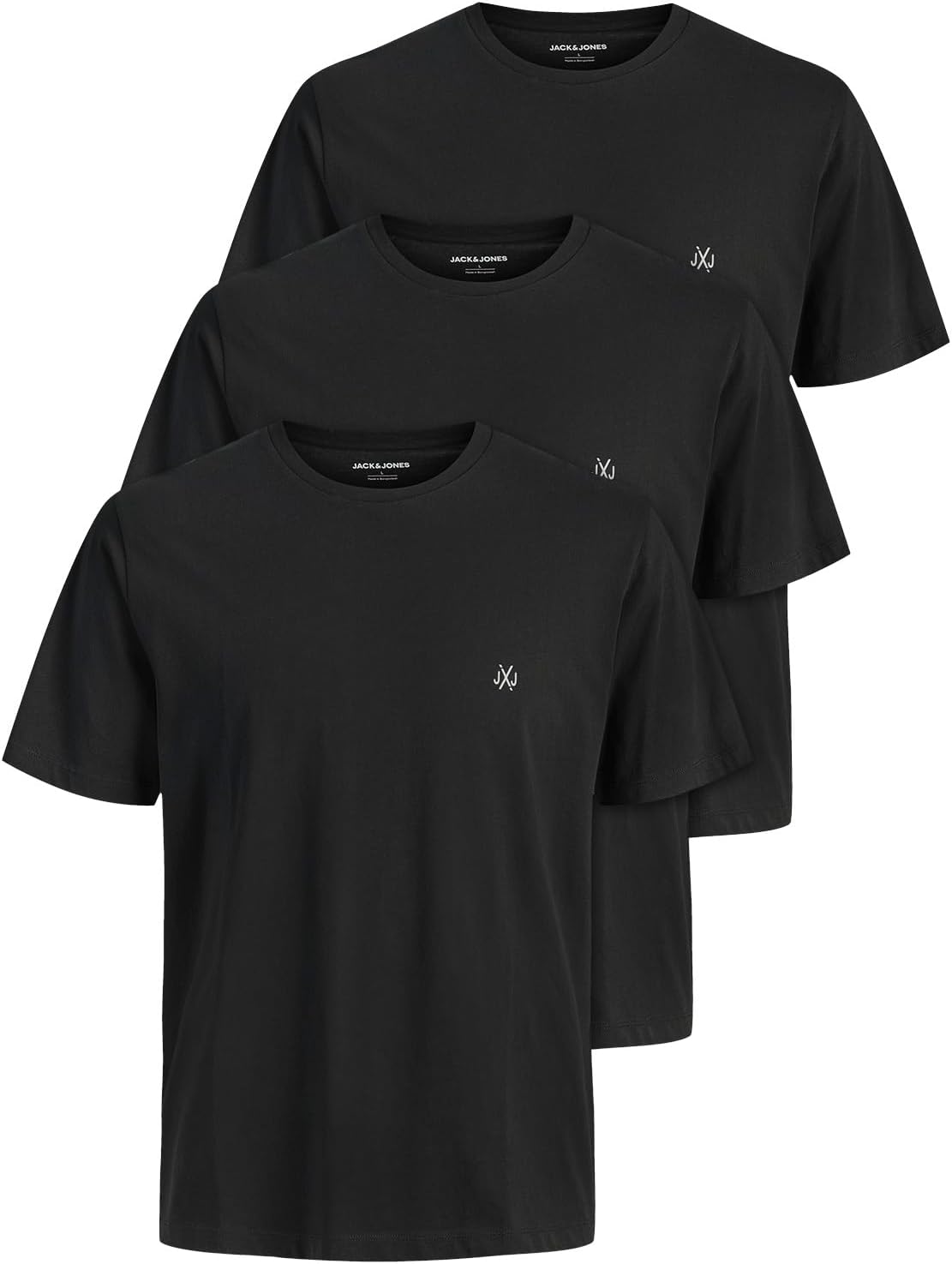 JACK & JONES Herren T-Shirt 3er Pack – Baumwolle