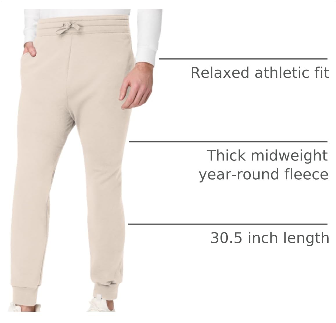 Hanes Men's Joggers, EcoSmart Fleece Sweatpants for Men, Men's Lounge Pants, 30.5"