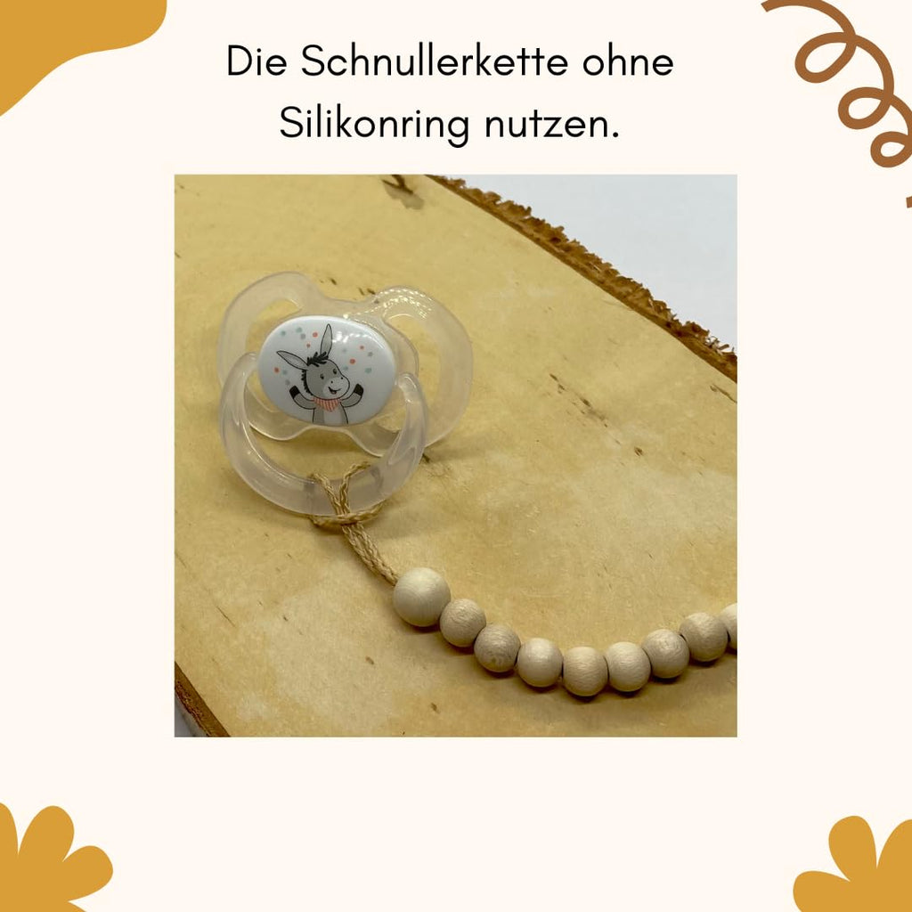Schnullerband mit Namen für Mädchen & Jungen personalisierte Baby Geschenke (REH Herzchen)