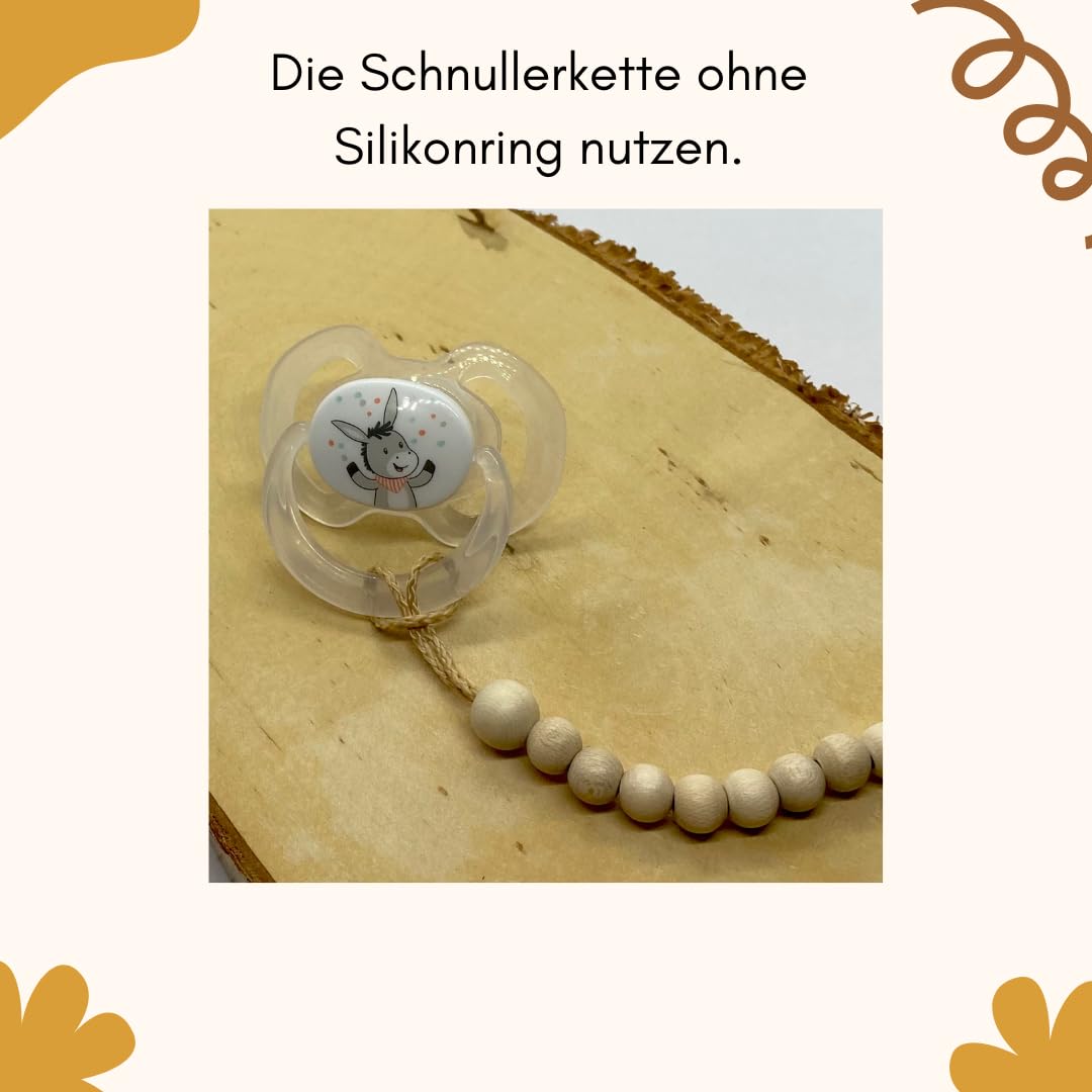 Schnullerband mit Namen für Mädchen & Jungen personalisierte Baby Geschenke (REH Herzchen)