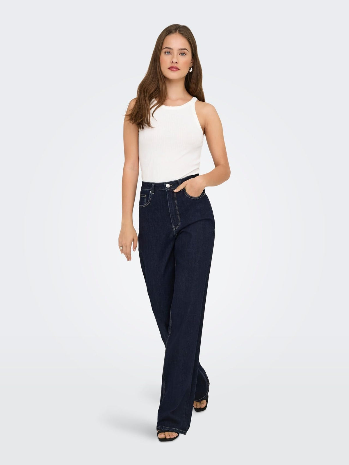 ONLY Damen Jeans Mit Weitem Bein Only Female Jeans mit Weitem Bein Onljuicy-wauw Hohe Taille Weiter Beinschnitt Jeans