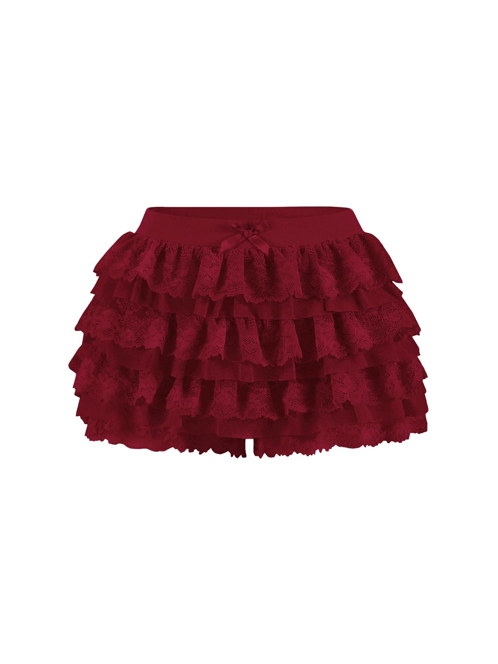 Women Y2K Lace Multi-Layered Bloomers Lolita Ruffle Shorts Cute Mini Skirt