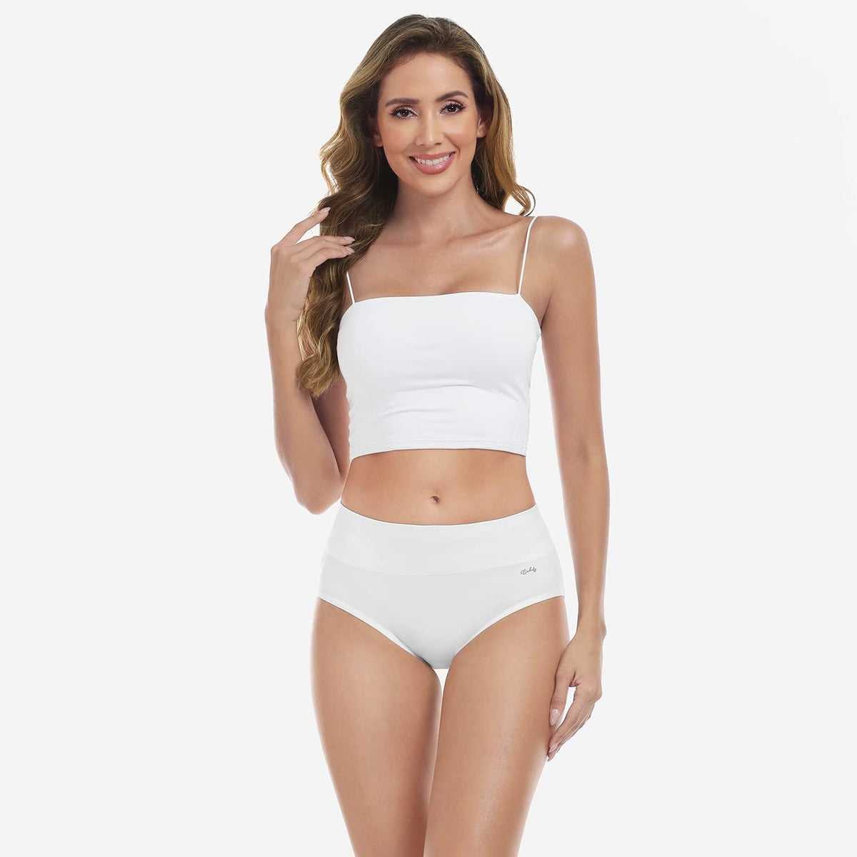 anqier Damen-Unterhosen, 5er-Pack, Stretch-Baumwolle, hoch geschnittene Slips für Damen