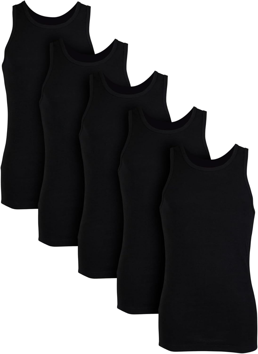 Basic Treasure 5er Pack Unterhemd Herren 100% Baumwolle, Tank Top