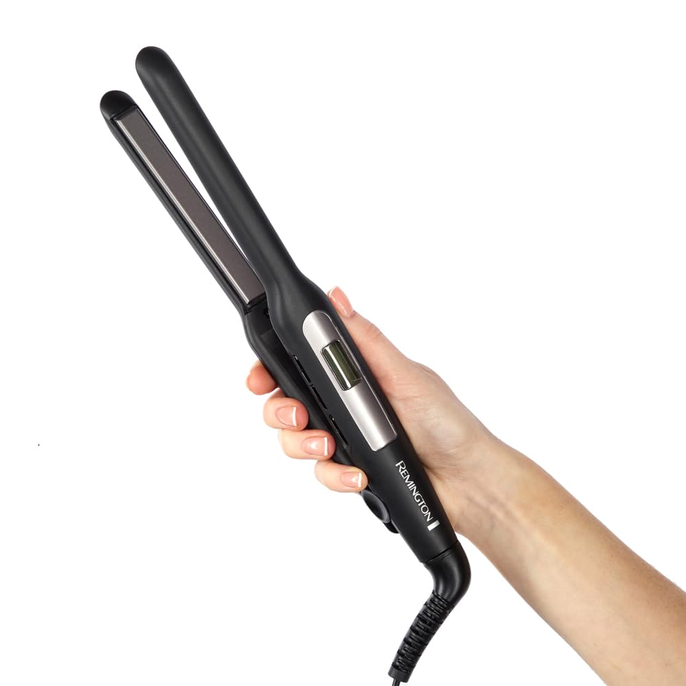 Remington Glätteisen Pro-Ceramic Extra breit (extrabreite 45-mm-Stylingplatten – speziell für dickes, krauses, lockiges und sehr langes Haar), LCD-Display, 150–230 °C, Haarglätter S5525