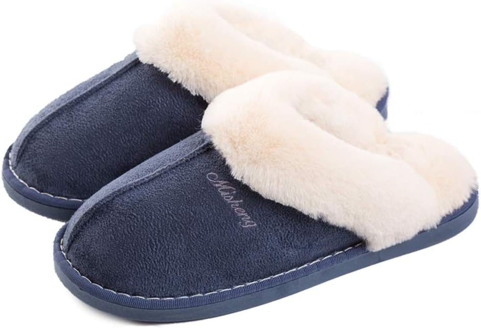 Misolin Damen Herren Hausschuhe Winter Warme Pantoffeln mit Memory-Schaum